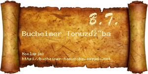 Bucheimer Tonuzóba névjegykártya